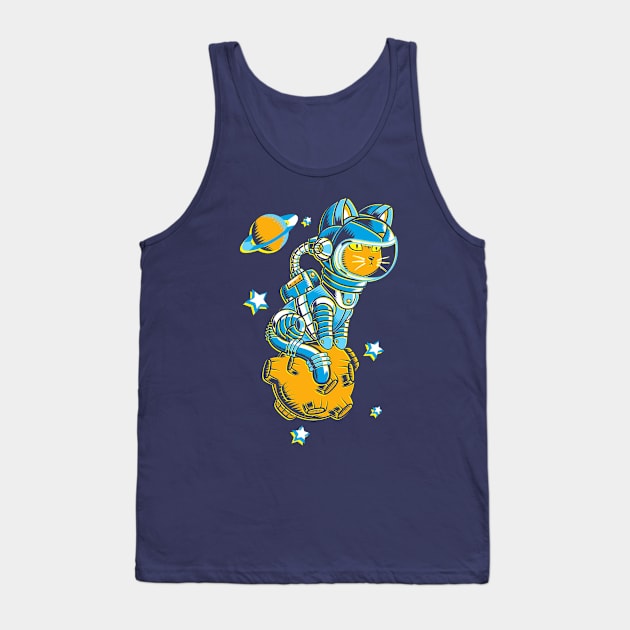 Space Cat 2 Tank Top by VicNeko